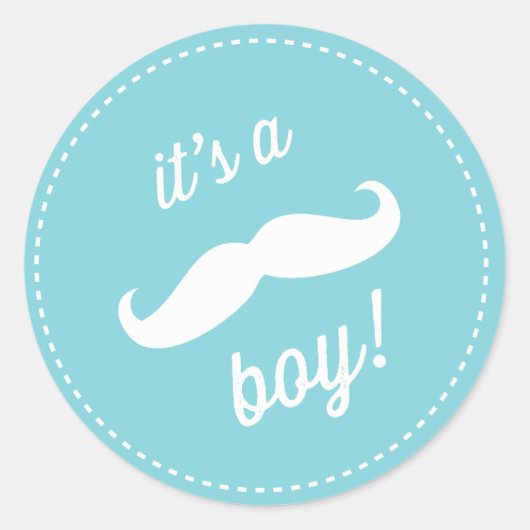 Cute Milk Mustache Baby shower Stickers (Voorkant)