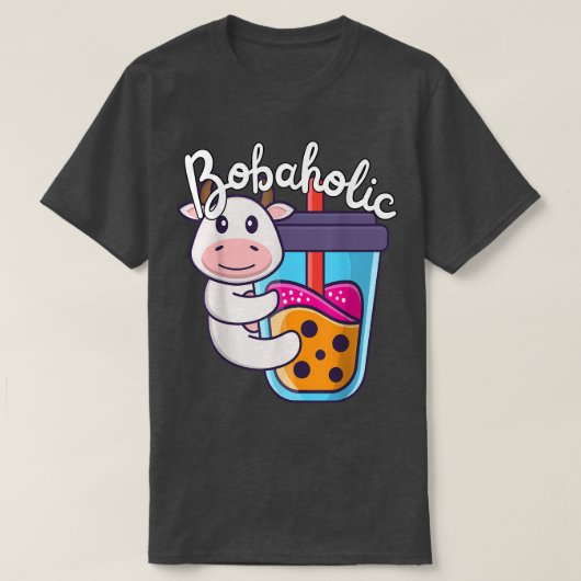 Cute Milk Tea Koe Boba Moo Bubble Tea Lover Funny T-shirt (Design voorkant)