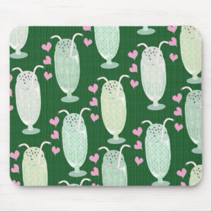 Cute Milkshakes Mint Fun Happy Yummy Pattern Muismat
