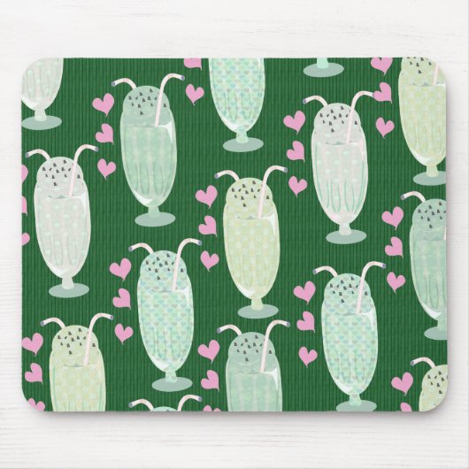 Cute Milkshakes Mint Fun Happy Yummy Pattern Muismat (Voorkant)