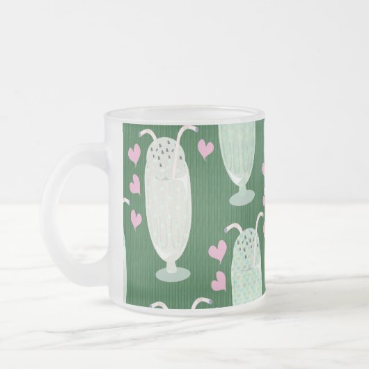 Cute Milkshakes Pattern Matglas Koffiemok (Links)