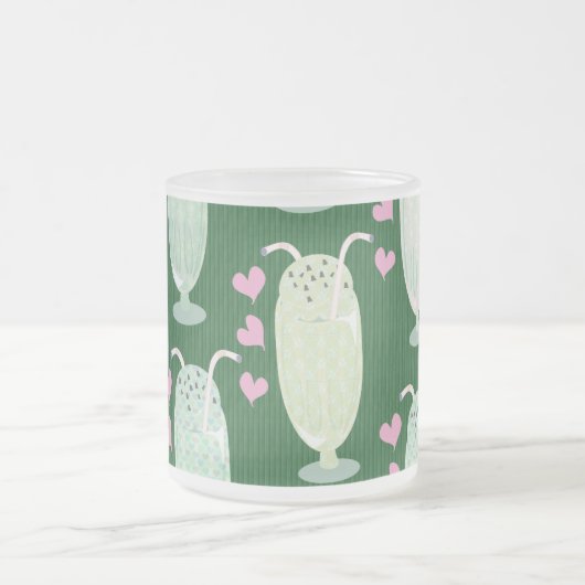 Cute Milkshakes Pattern Matglas Koffiemok (Center)