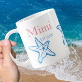 Cute Mimi Blue Starfish Beachy Coffee Mok