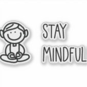 Cute Mindfulness Black en White Sticker (Voorkant)