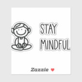 Cute Mindfulness Black en White Sticker (Vel)