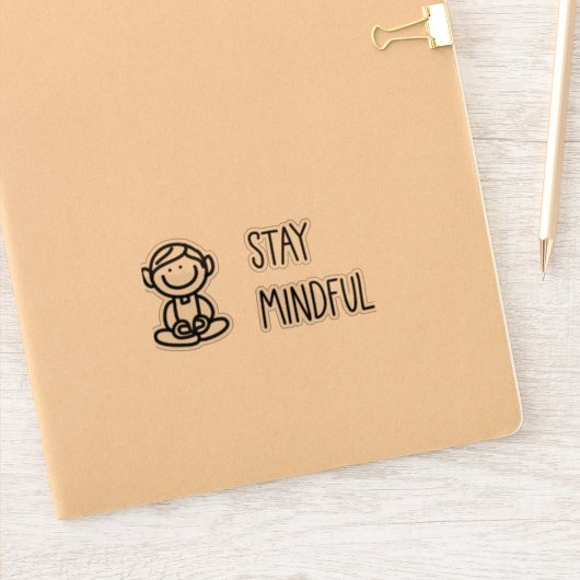 Cute Mindfulness Black en White Sticker (Notitieboek)