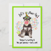 Cute Mineature Schnauzer Birthday Party Invitation Kaart (Voorkant)