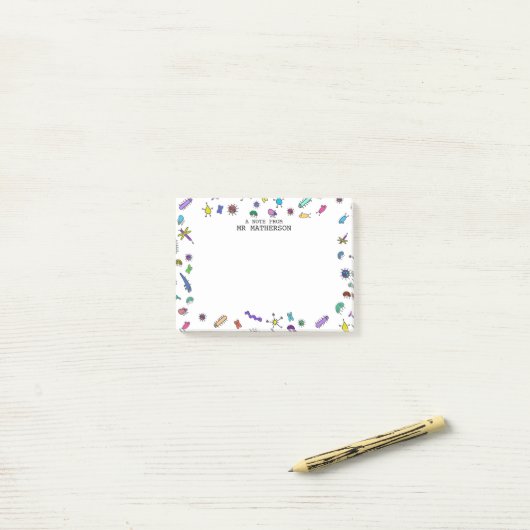 Cute Mini Bugs en Mini Beasts Post-it® Notes (Op bureau)