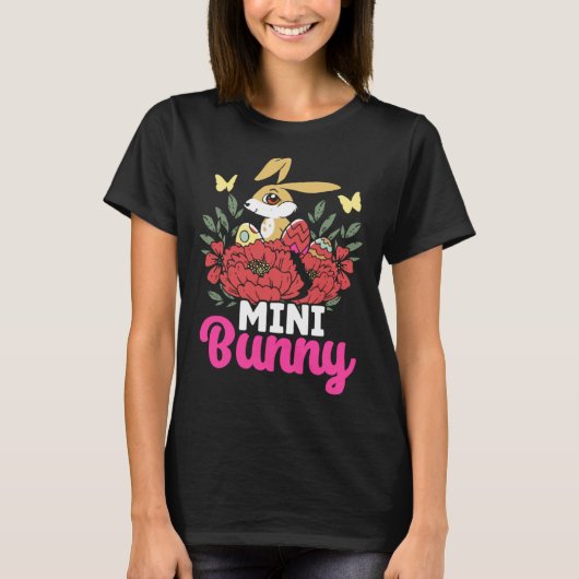 Cute Mini Bunny Easter Bunny Eggs Happy Easter T-shirt (Voorkant)
