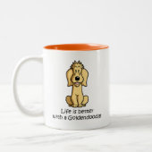 Cute Mini Golden Doodle Tweekleurige Koffiemok (Links)