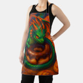 Cute Mini Green Dragon & Donut Fantasy Art Schort (Insitu)