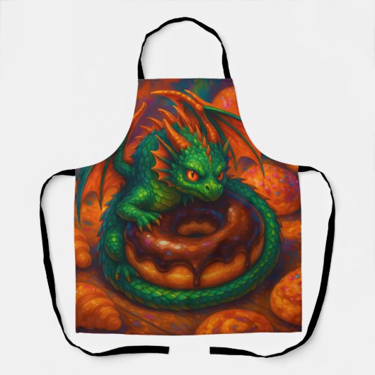 Cute Mini Green Dragon & Donut Fantasy Art Schort (Voorkant)