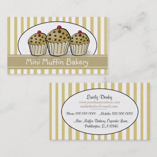 Cute Mini Muffin Baking Confecery Visitekaartje (Voorkant / Achterkant)