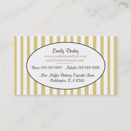 Cute Mini Muffin Baking Confecery Visitekaartje (Achterkant)