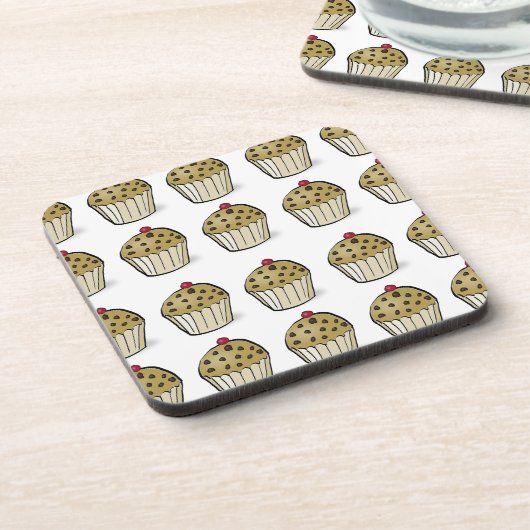 Cute Mini Muffins Patroon Bier Onderzetter (Linkerzijde)