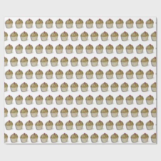 Cute Mini Muffins Pattern Cadeaupapier (Vlak)