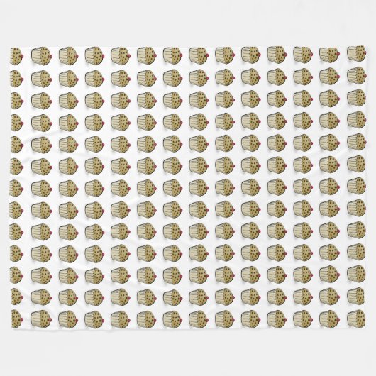 Cute Mini Muffins Pattern Fleece Deken (Voorkant (Horizontaal))