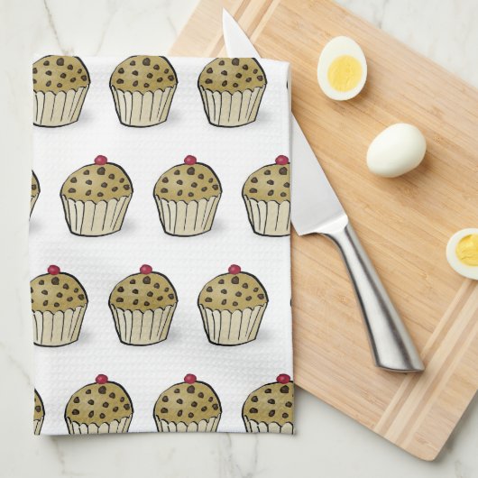 Cute Mini Muffins Pattern Theedoek (Quarter Fold)