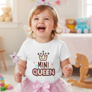 Cute Mini Queen Kroon Meisje Peuter T-Shirt