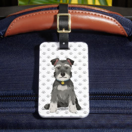 Cute Mini Schnauzer Bagagelabel