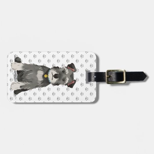 Cute Mini Schnauzer Bagagelabel (Voorkant horizontaal)
