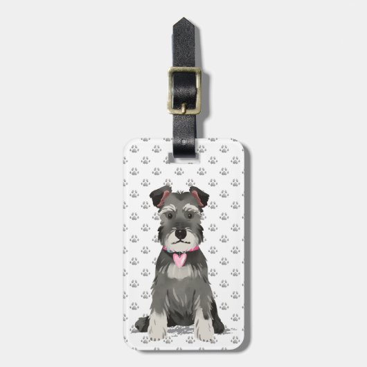 Cute Mini Schnauzer Girl Bagagelabel (Voorkant verticaal)