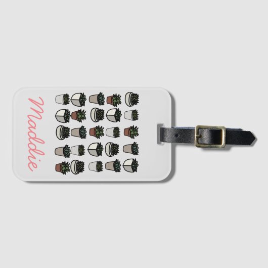 Cute mini succuled Patroon Bagagelabel (Voorkant (horizontaal))