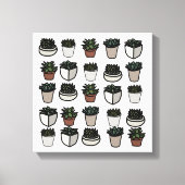 Cute mini succuled Patroon Canvas Afdruk (Voorkant)