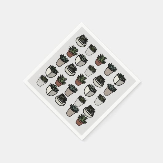 Cute mini succuled Patroon Servet (Hoek)