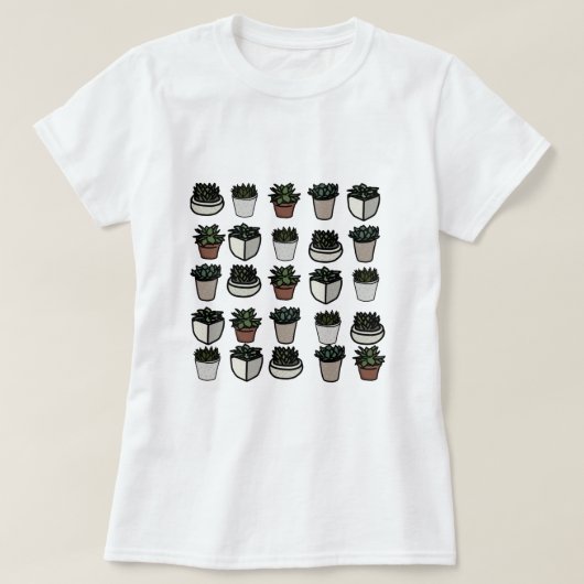 Cute mini succuled Patroon T-shirt (Design voorkant)