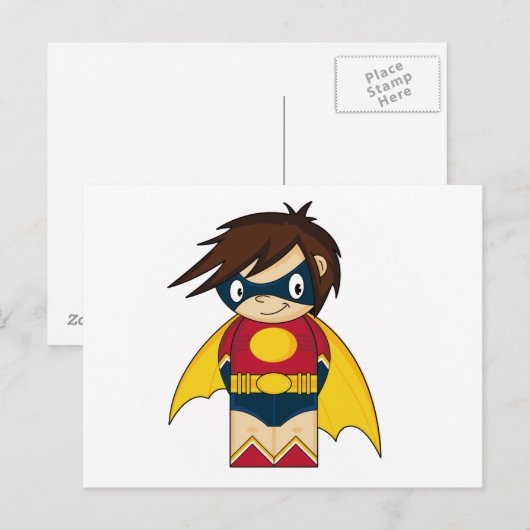 Cute Mini Superheld Briefkaart (Voorkant / Achterkant)