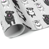 Cute Miniature of Standard Schnauzer Pattern Cadeaupapier (Rol Hoek)