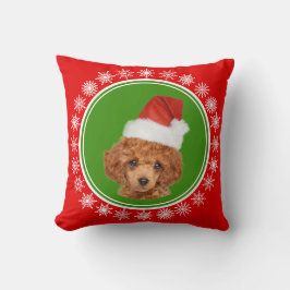 Cute Miniature Poodle Kerstkerstkerstkerstkerstker Kussen