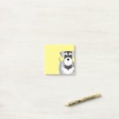 Cute Miniature Schnauzer Bright Yellow Post-it® Notes (Op bureau)