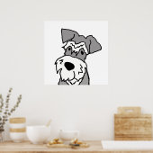 Cute Miniature Schnauzer Dog Cartoon Poster (Keuken)