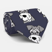 Cute Miniature Schnauzer Dog Cartoon Stropdas (Opgerold)