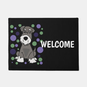 Cute Miniature Schnauzer Dog en Circle Patronen Deurmat