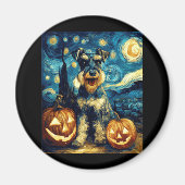 Cute Miniature Schnauzer Dog Halloween Jack O Lant Magneet (Voorkant)