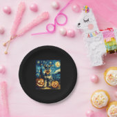 Cute Miniature Schnauzer Dog Halloween Jack O Lant Papieren Bordje (Feest)