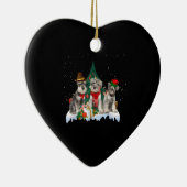 Cute Miniature Schnauzer Kersthond Keramisch Ornament (Rechts)