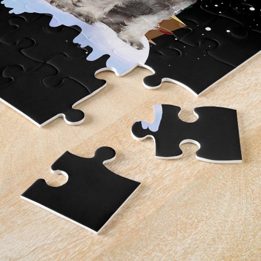 Cute Miniature Schnauzer Kersthond Legpuzzel (Zijkant)