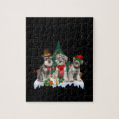 Cute Miniature Schnauzer Kersthond Legpuzzel (Verticaal)