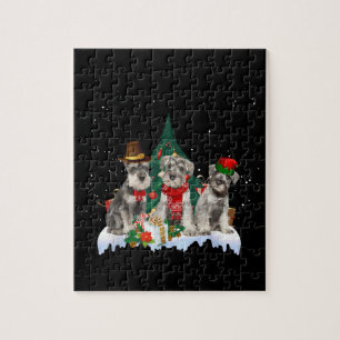Cute Miniature Schnauzer Kersthond Legpuzzel