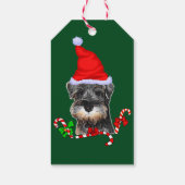 Cute Miniature Schnauzer Kerstmis Cadeaulabel (Achterkant)