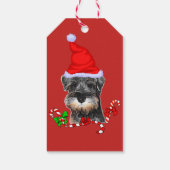 Cute Miniature Schnauzer Kerstmis Cadeaulabel (Achterkant)
