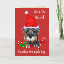 Cute Miniature Schnauzer Kerstmis Feestdagen Kaart