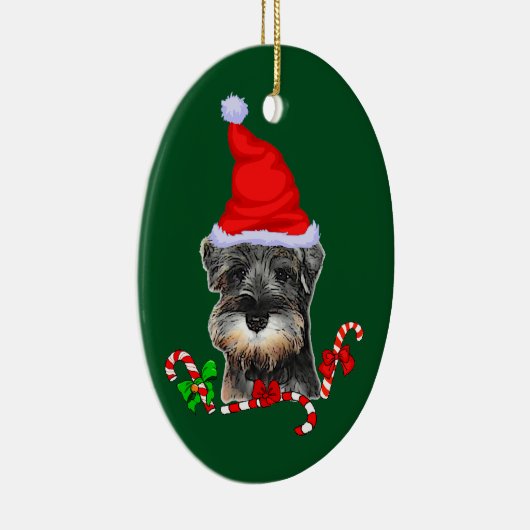 Cute Miniature Schnauzer Kerstmis Keramisch Ornament (Rechts)