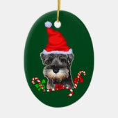 Cute Miniature Schnauzer Kerstmis Keramisch Ornament (Voorkant)
