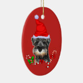 Cute Miniature Schnauzer Kerstmis Keramisch Ornament (Rechts)