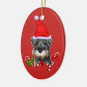 Cute Miniature Schnauzer Kerstmis Keramisch Ornament (Links)